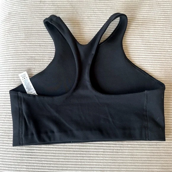 Nike Yoga Dri-Fit Swoosh Highneck Sports Bra Black Racerback Workout NWOT - Picture 4 of 9